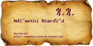 Némethi Nimród névjegykártya